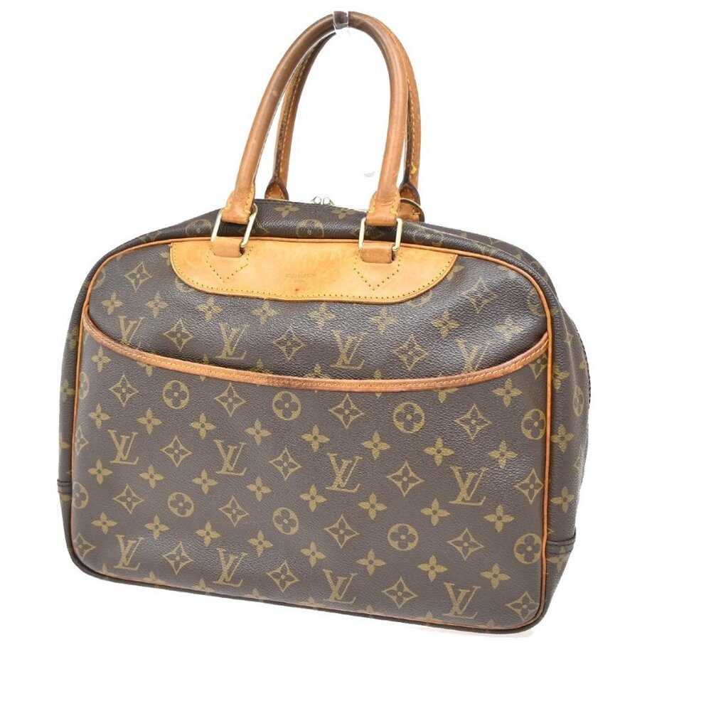 LOUIS VUITTON LV Logo Deauville Hand Bag Monogram Leather Brown M47270 31EF651